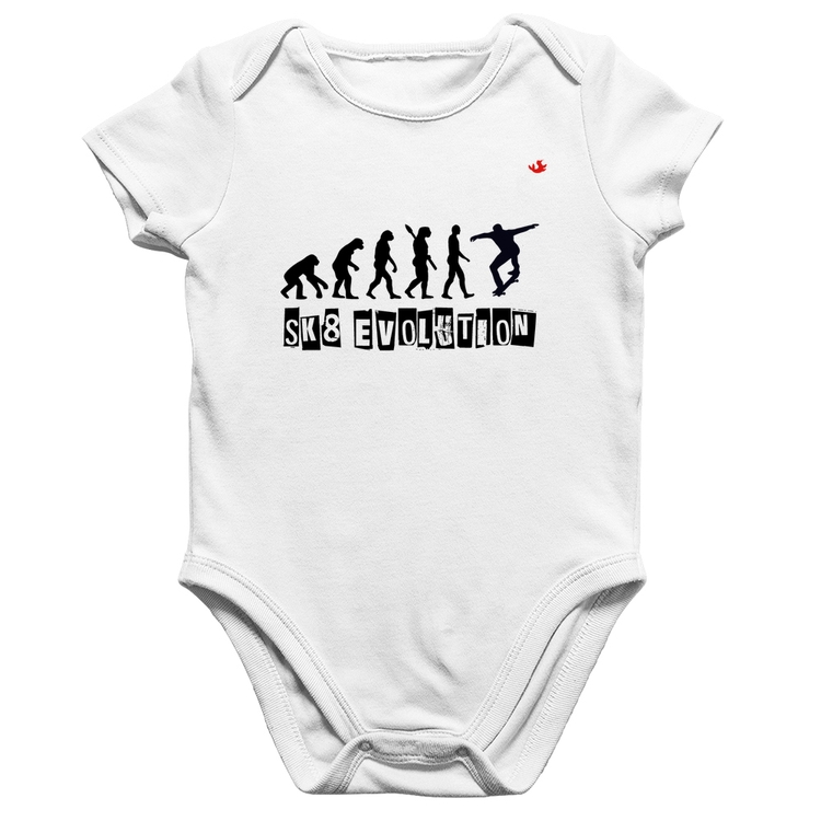 Body Bebê Algodão SK8 Evolution Boy - Branco