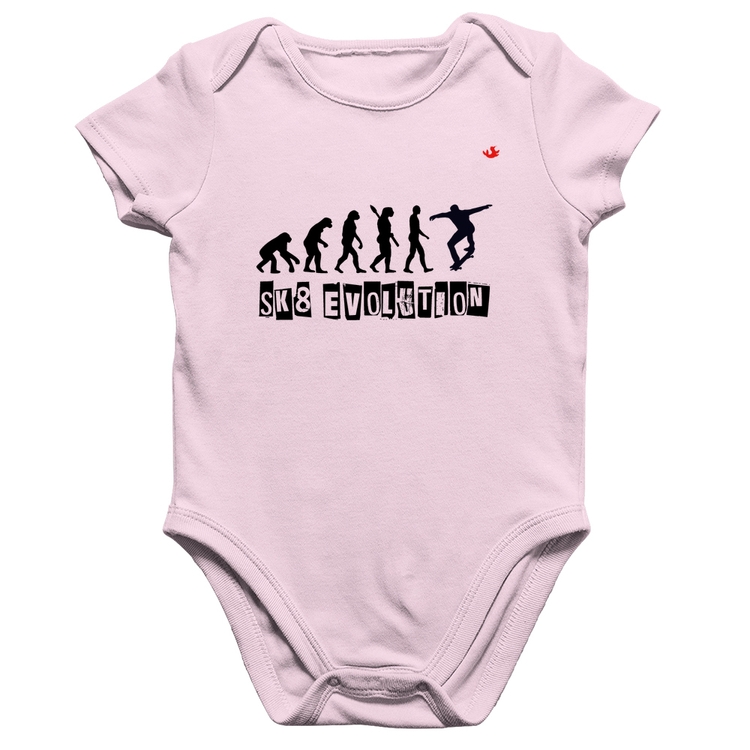 Body Bebê Algodão SK8 Evolution Boy - Rosa Bebê