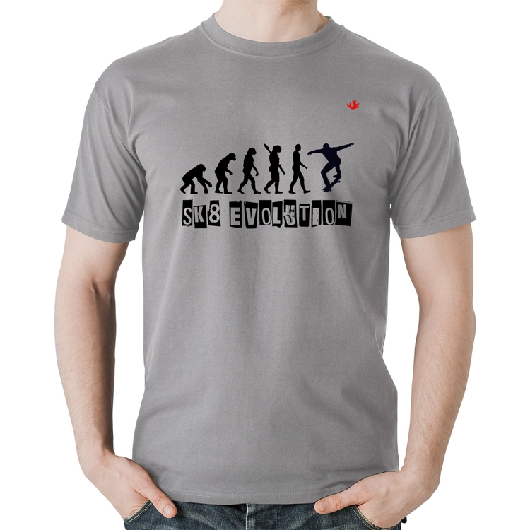 Camiseta Algodão SK8 Evolution Boy - Cinza