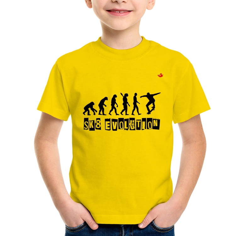 Camiseta Infantil SK8 Evolution Boy - Amarela
