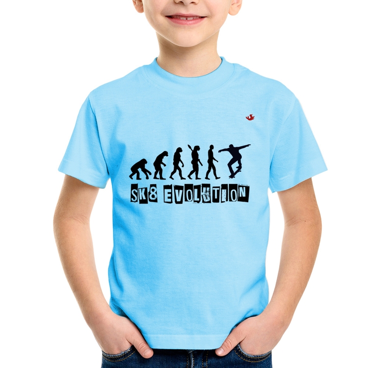 Camiseta Infantil SK8 Evolution Boy - Azul Bebê