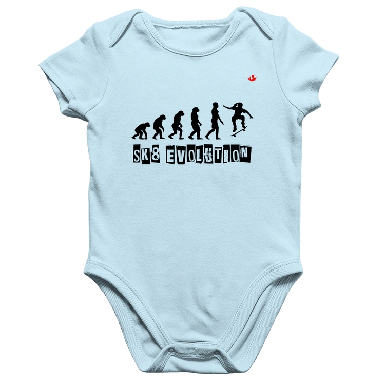 Body Bebê Algodão SK8 Evolution Girl - Azul Bebê