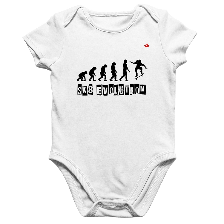 Body Bebê Algodão SK8 Evolution Girl - Branco