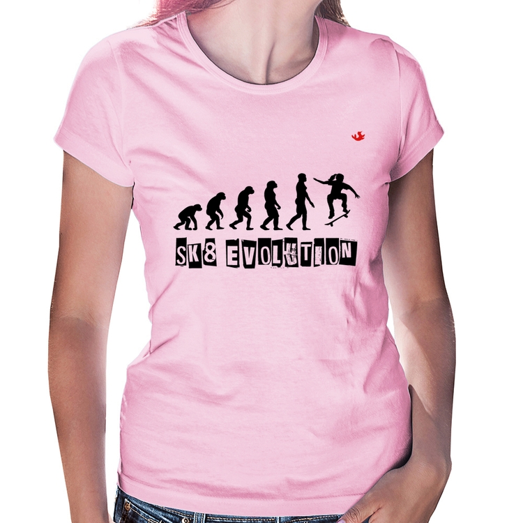 Baby Look SK8 Evolution Girl - Rosa Bebê