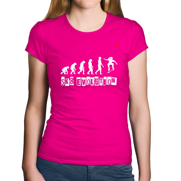 Baby Look Algodão SK8 Evolution Girl - Rosa