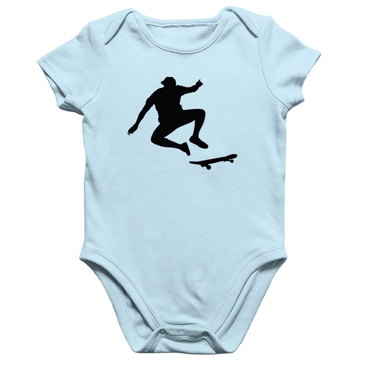 Body Bebê Algodão Skatista Manobra - Azul Bebê