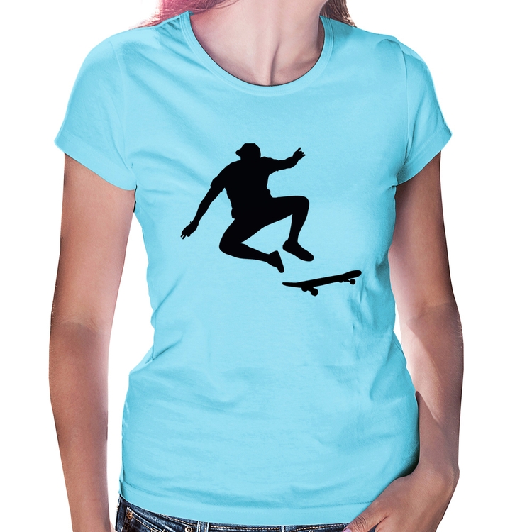 Baby Look Skatista Manobra - Azul Bebê