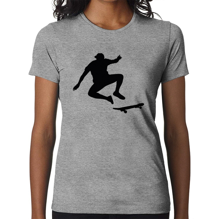 Baby Look Skatista Manobra - Cinza