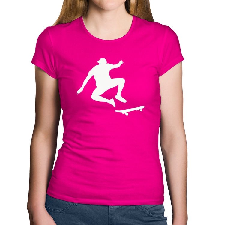 Baby Look Algodão Skatista Manobra - Rosa