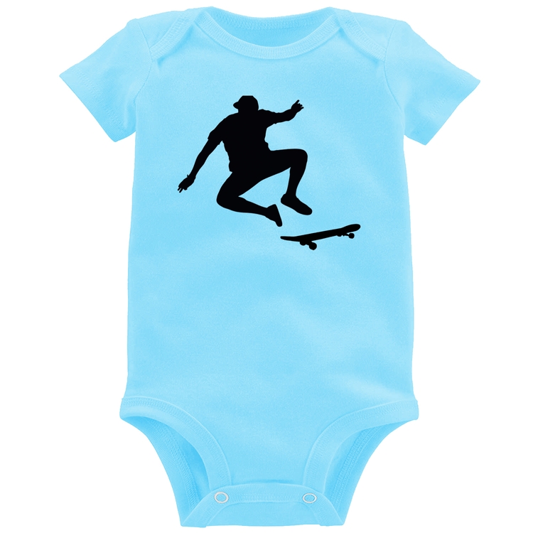 Body Bebê Skatista Manobra - Azul Bebê