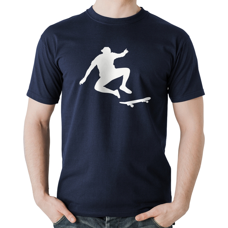 Camiseta Algodão Skatista Manobra - Marinho