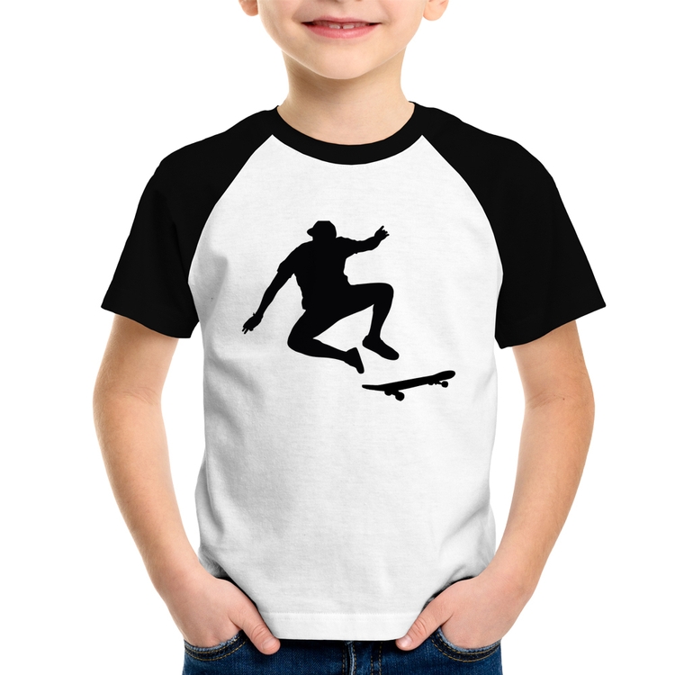 Camiseta Raglan Infantil Skatista Manobra