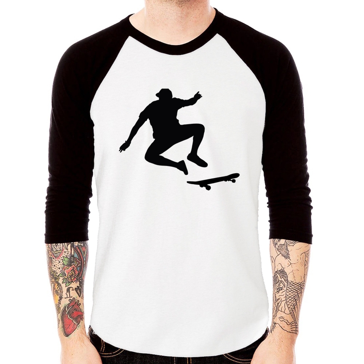 Camiseta Raglan Skatista Manobra Manga 3/4