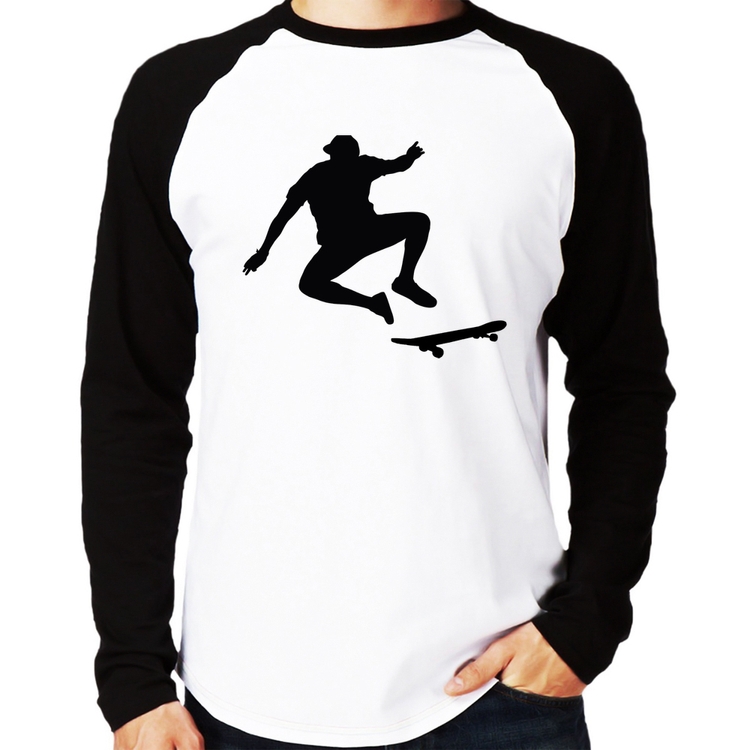 Camiseta Raglan Skatista Manobra Manga Longa
