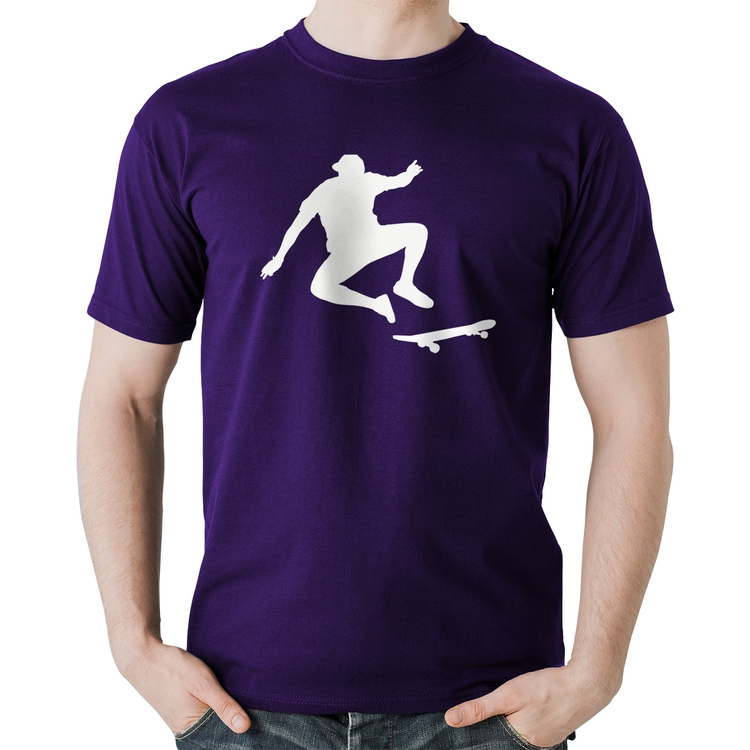 Camiseta Algodão Skatista Manobra - Roxa