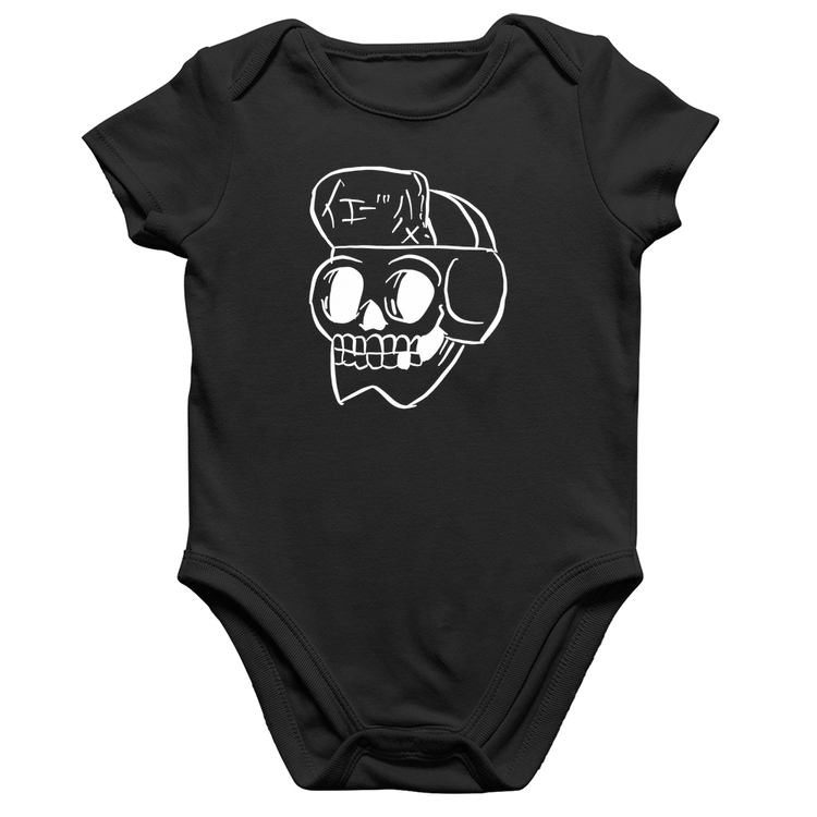 Body Bebê Algodão Skull Skeleton