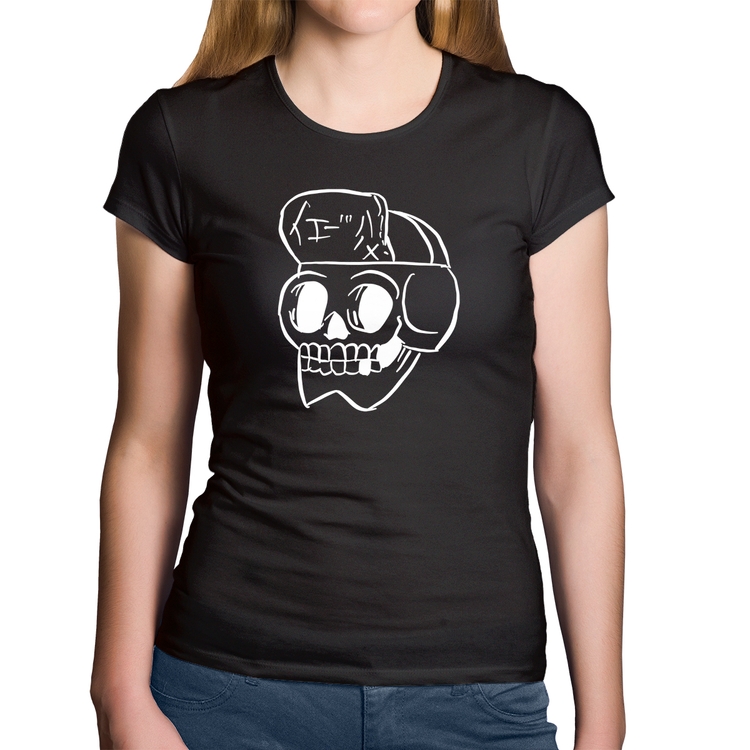Baby Look Algodão Skull Skeleton