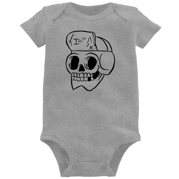 Body Bebê Skull Skeleton - Cinza
