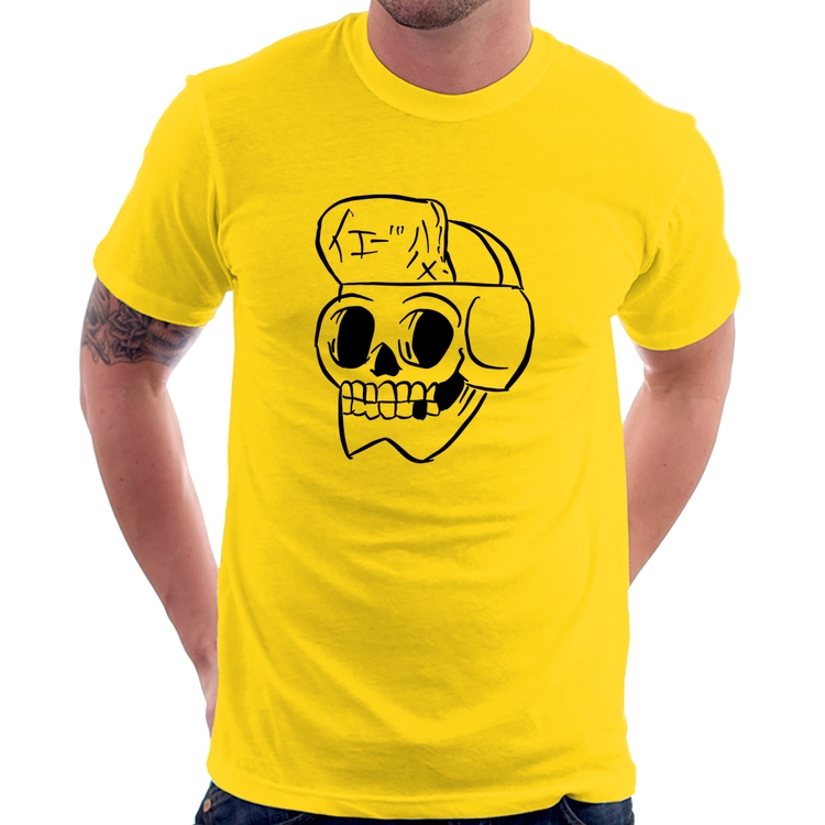 Camiseta Skull Skeleton - Amarela
