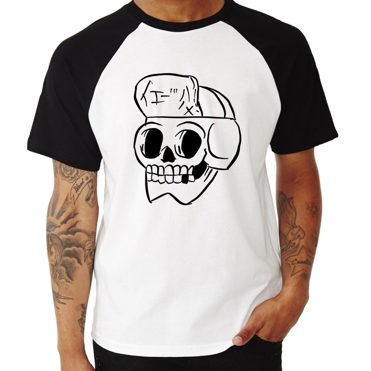 Camiseta Raglan Skull Skeleton