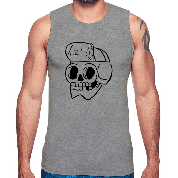 Regata Skull Skeleton - Cinza