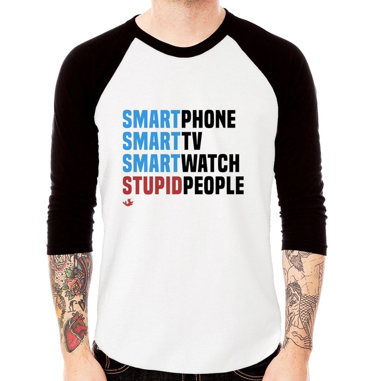 Camiseta Raglan Smart Things, Stupid People Manga 3/4