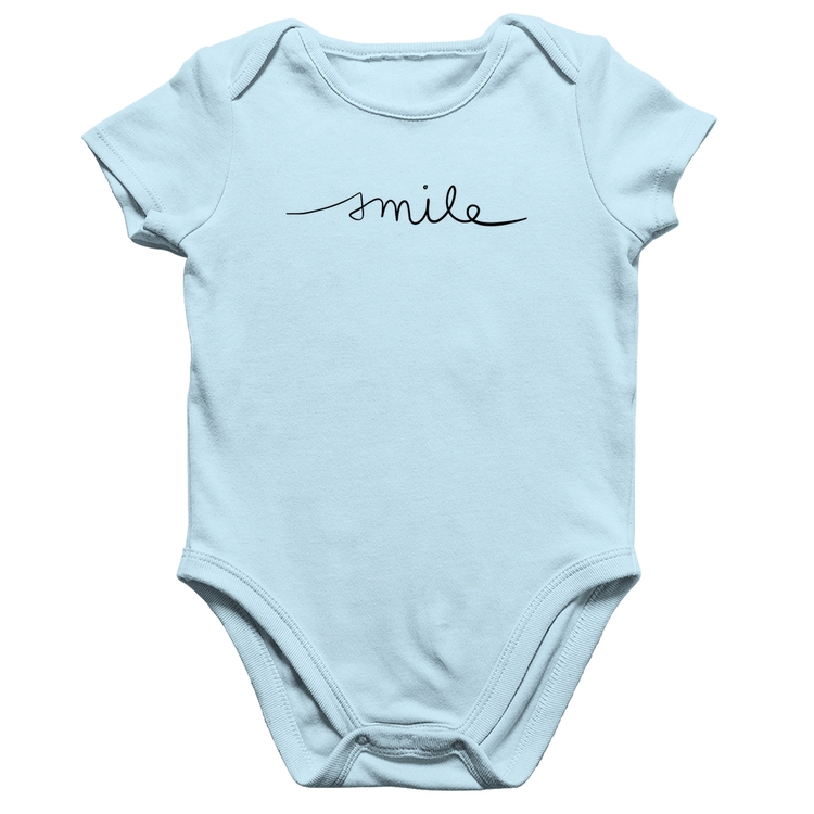 Body Bebê Algodão Smile - Azul Bebê
