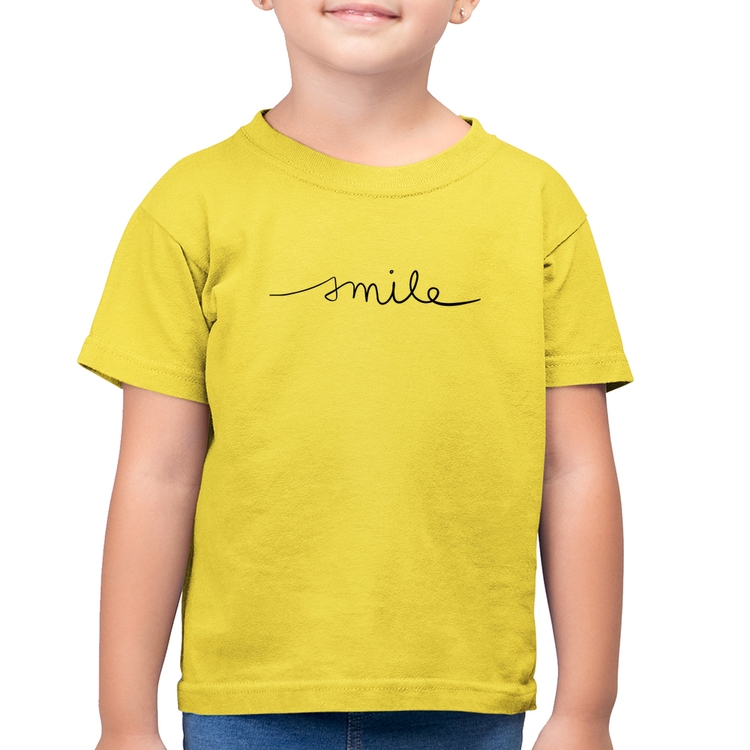 Camiseta Algodão Infantil Smile - Amarelo Canário