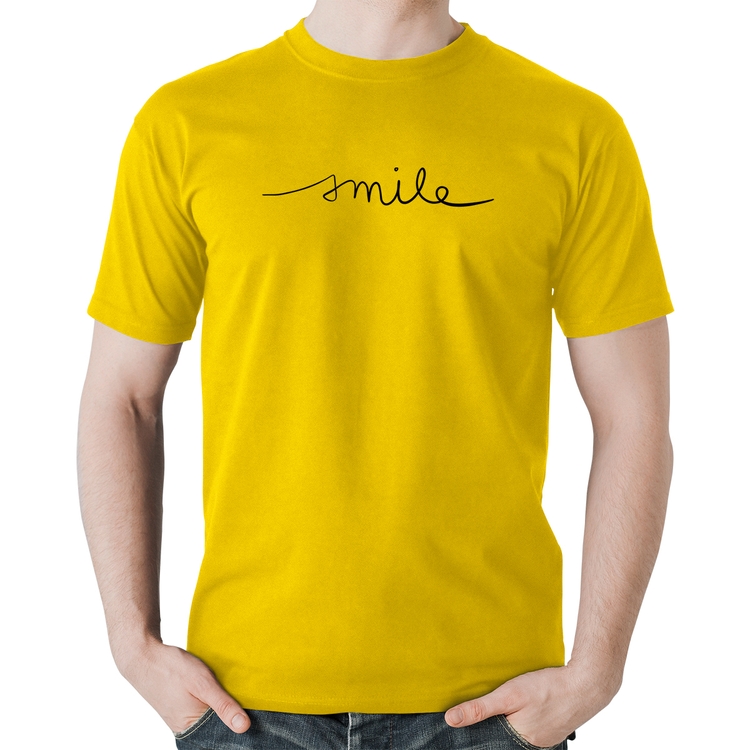 Camiseta Algodão Smile - Amarela