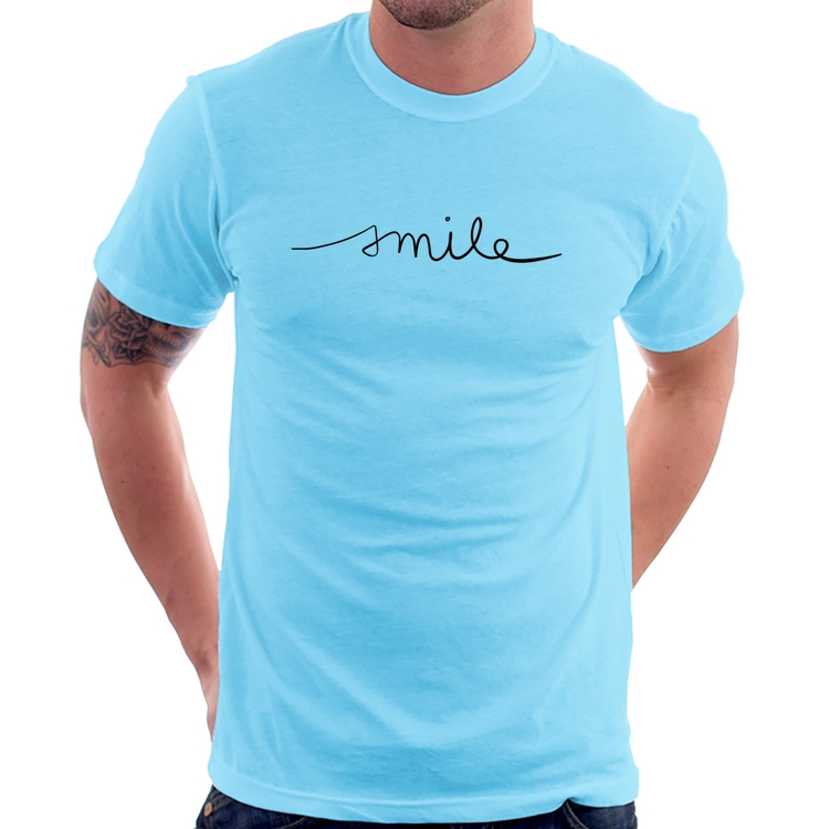 Camiseta Smile - Azul Bebê
