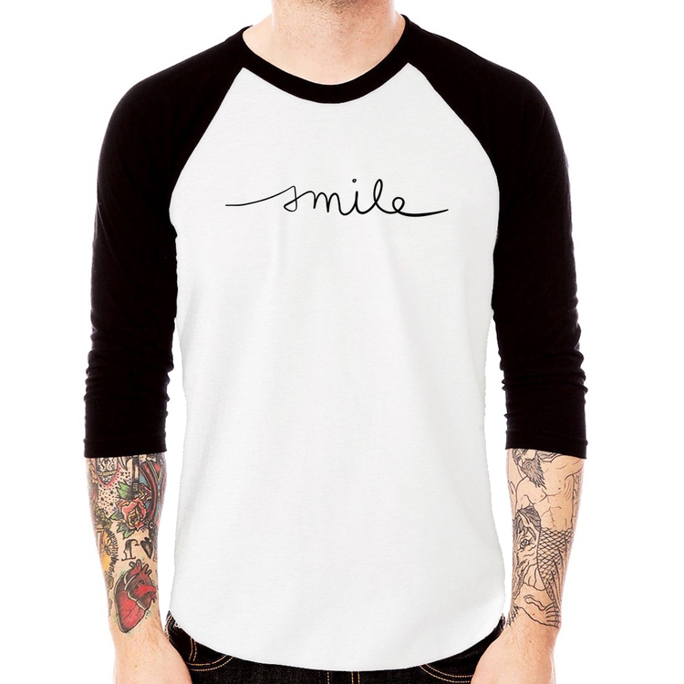 Camiseta Raglan Smile Manga 3/4