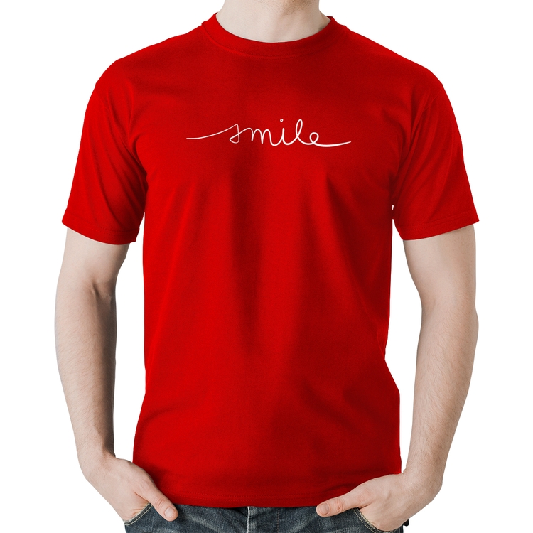 Camiseta Algodão Smile - Vermelha