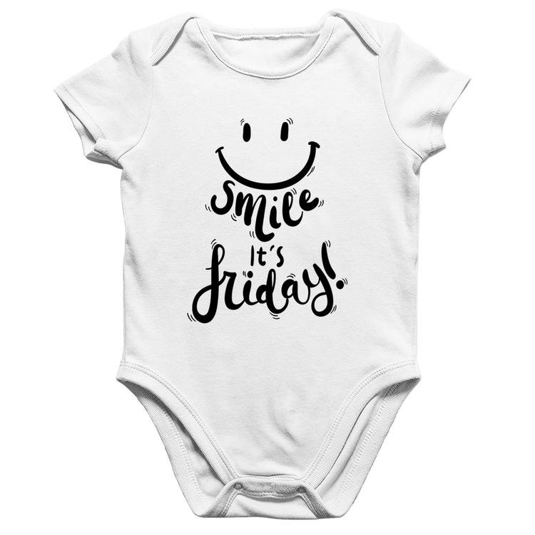 Body Bebê Algodão Smile, It's Friday! - Branco