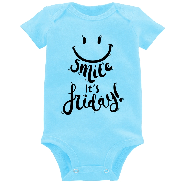 Body Bebê Smile, It's Friday! - Azul Bebê