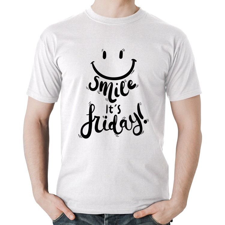 Camiseta Algodão Smile, It's Friday! - Branca