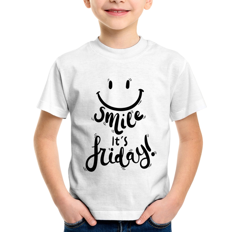 Camiseta Infantil Smile, It's Friday!