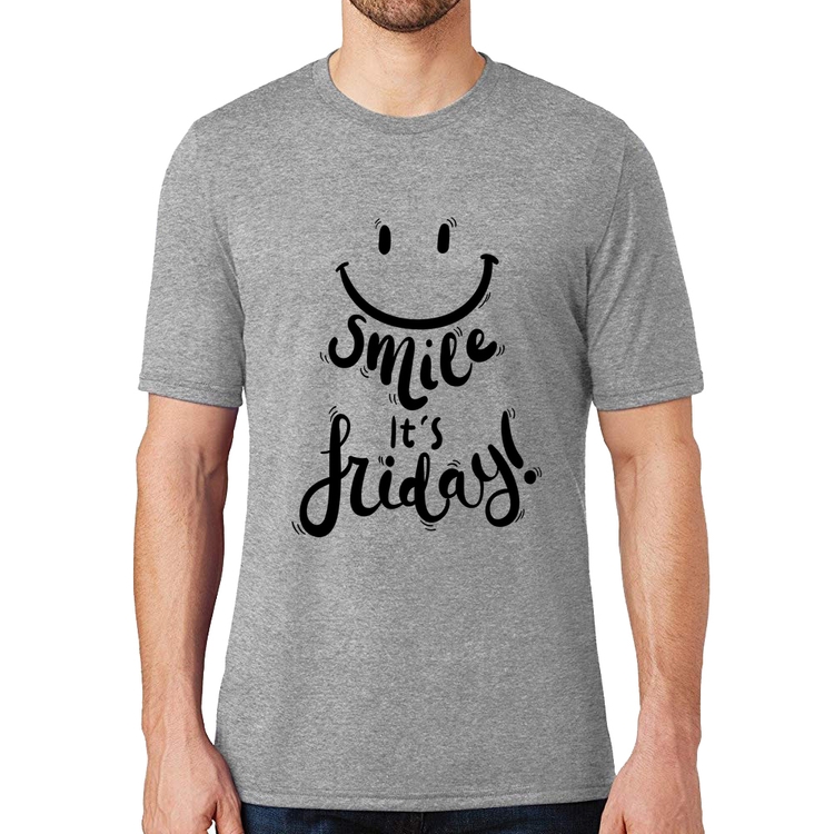 Camiseta Smile, It's Friday! - Cinza