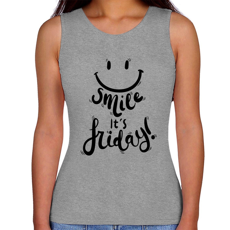 Regata Feminina Smile, It's Friday! - Cinza