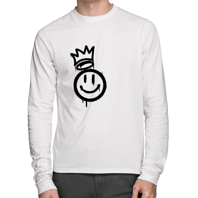 Camiseta Algodão Smile Kingdom Manga Longa - Branca