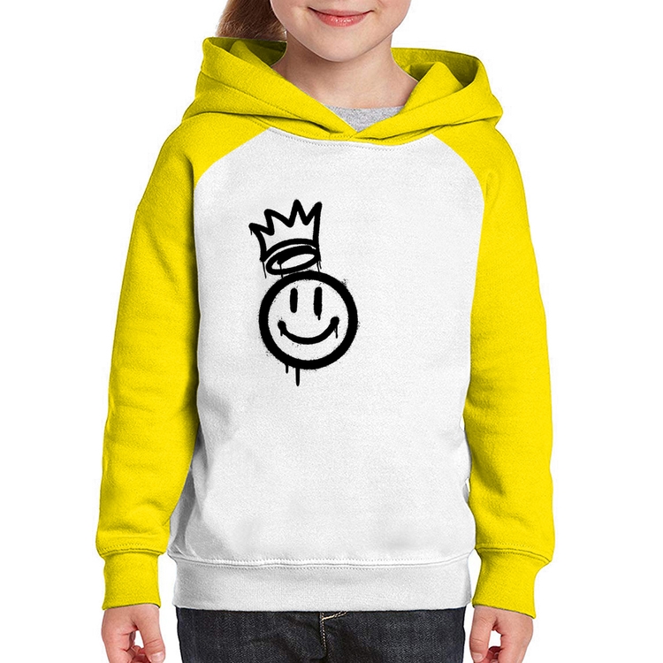 Moletom Infantil Smile Kingdom - Branco/Amarelo