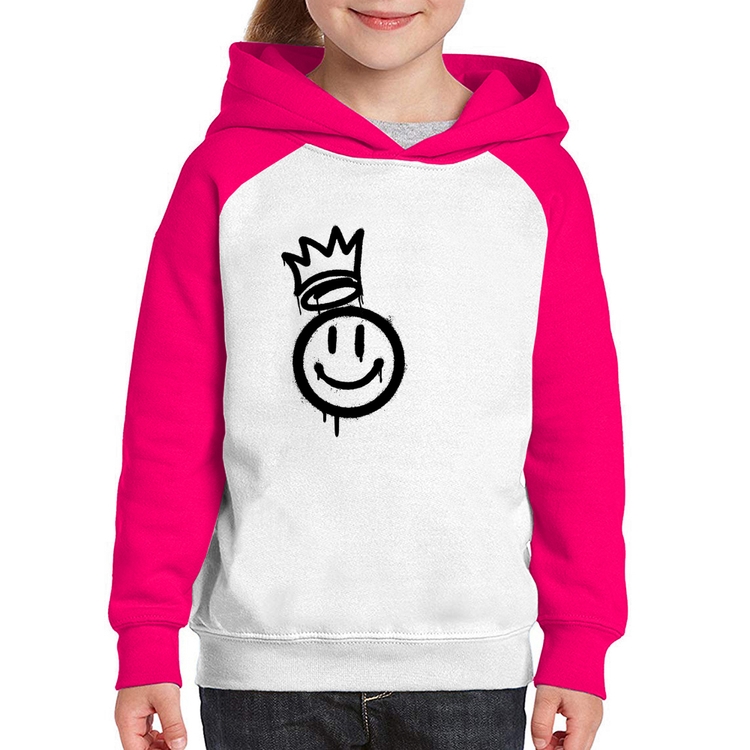Moletom Infantil Smile Kingdom - Branco/Rosa