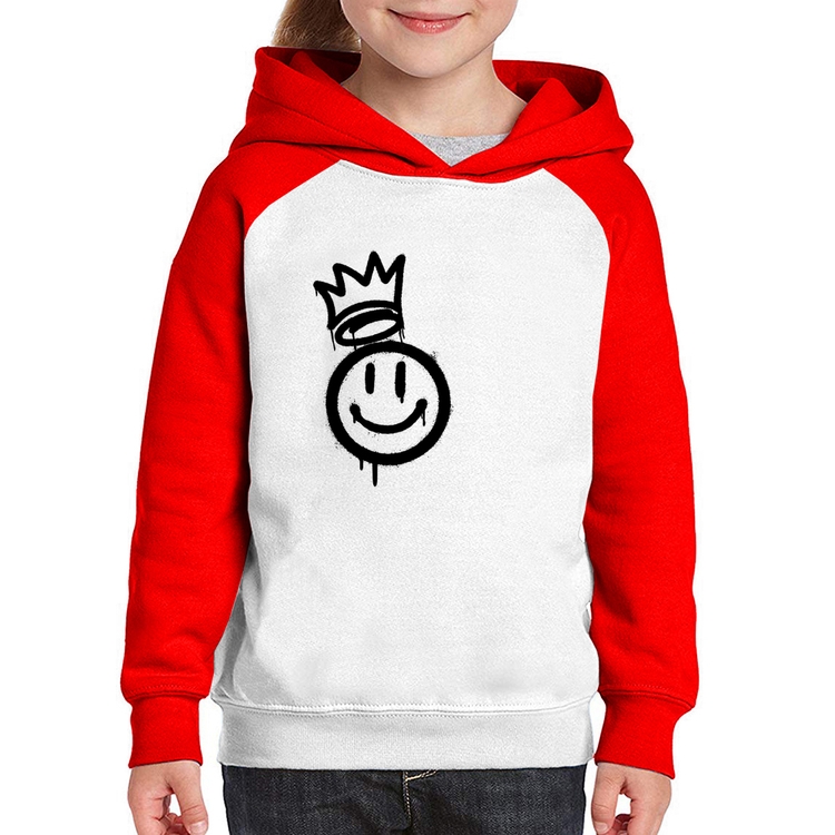Moletom Infantil Smile Kingdom - Branco/Vermelho