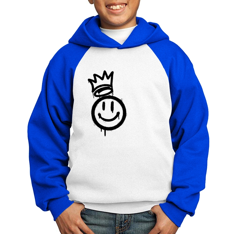 Moletom Infantil Smile Kingdom - Branco/Azul
