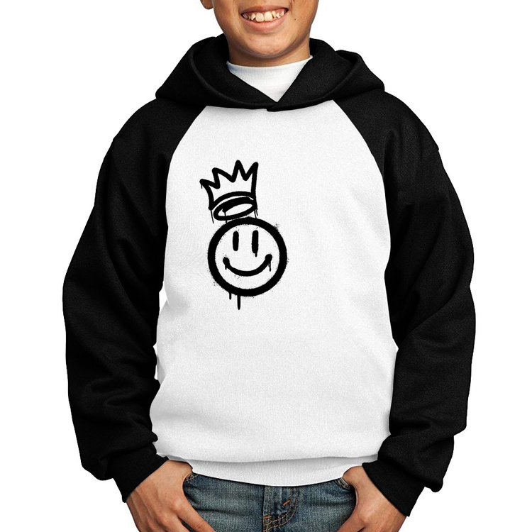 Moletom Infantil Smile Kingdom - Branco/Preto