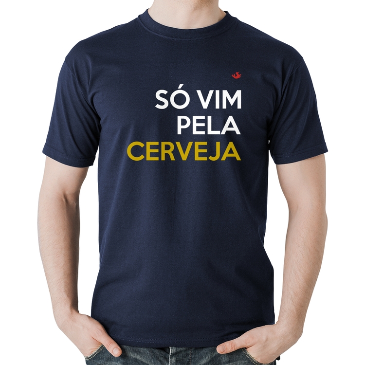Camiseta Algodão Só vim pela cerveja - Marinho