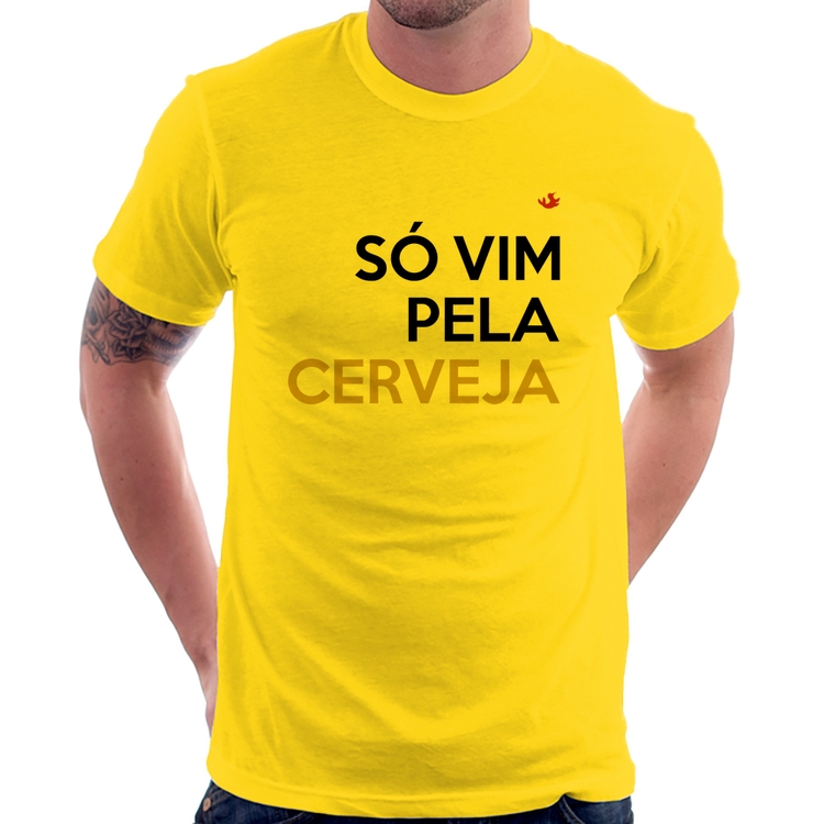 Camiseta Só vim pela cerveja - Amarela