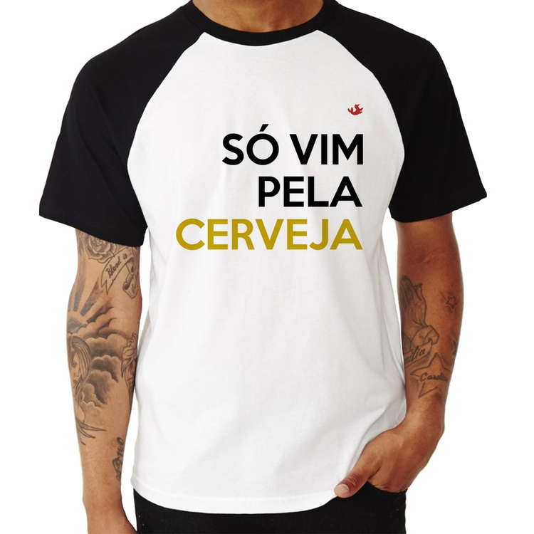 Camiseta Raglan Só vim pela cerveja