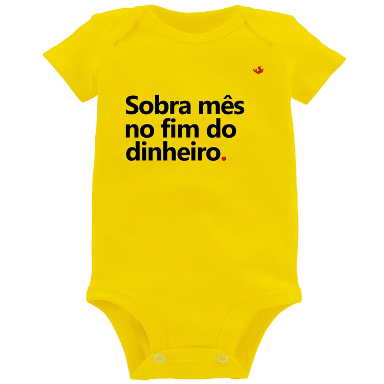 Body Bebê Sobra mês no fim do dinheiro - Amarelo