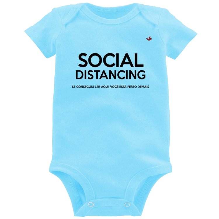 Body Bebê Social Distancing - Azul Bebê
