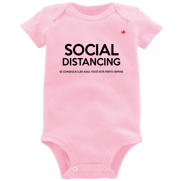 Body Bebê Social Distancing - Rosa Bebê